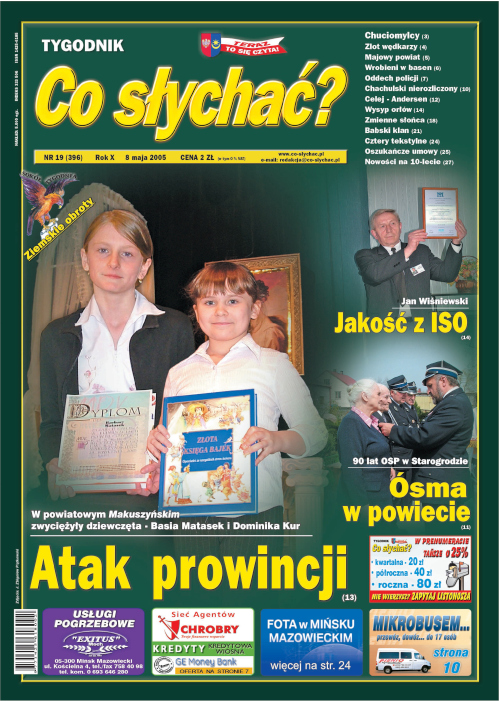 Okładka gazety Co słychać? - nr 19 (396) 2005
